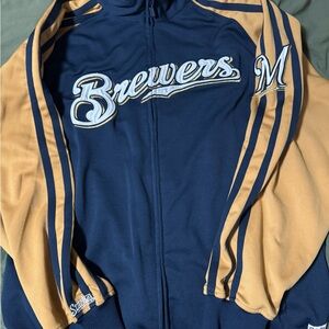 Stitches Blue and Tan Athletic Jacket